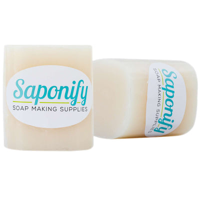 Two blocks of Saponify cocoa butter melt and pour soap base