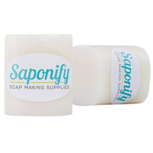 Two blocks of Saponify donkey milk melt and pour soap base