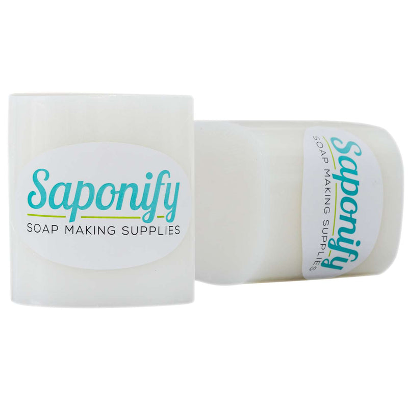 Two blocks of Saponify white melt and pour soap base